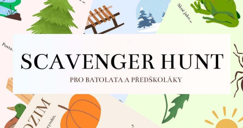 Roční období, PDF zdarma, ke stažení, scavenger hunt, jaro, léto, podzim, zima, hledačka pro děti, jak zabavit děti venku